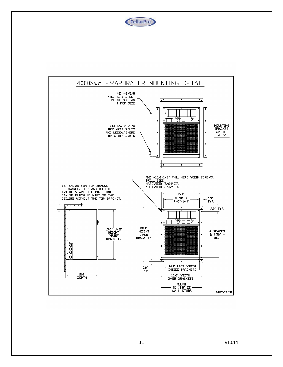 CellarPro 4000SWC SPLIT SYSTEM WATER COOLED, 7649 User Manual | Page 11 / 44