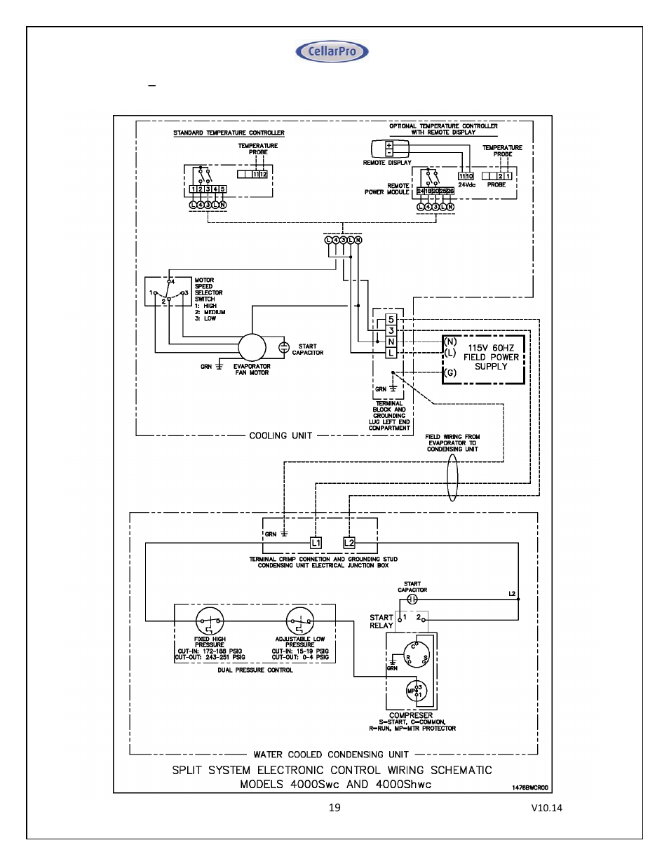 CellarPro 4000SWC SPLIT SYSTEM WATER COOLED, 7649 User Manual | Page 19 / 44