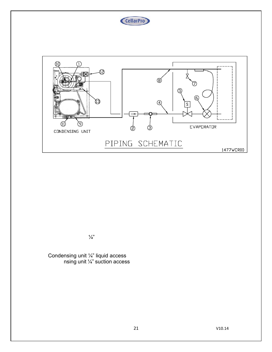 CellarPro 4000SWC SPLIT SYSTEM WATER COOLED, 7649 User Manual | Page 21 / 44