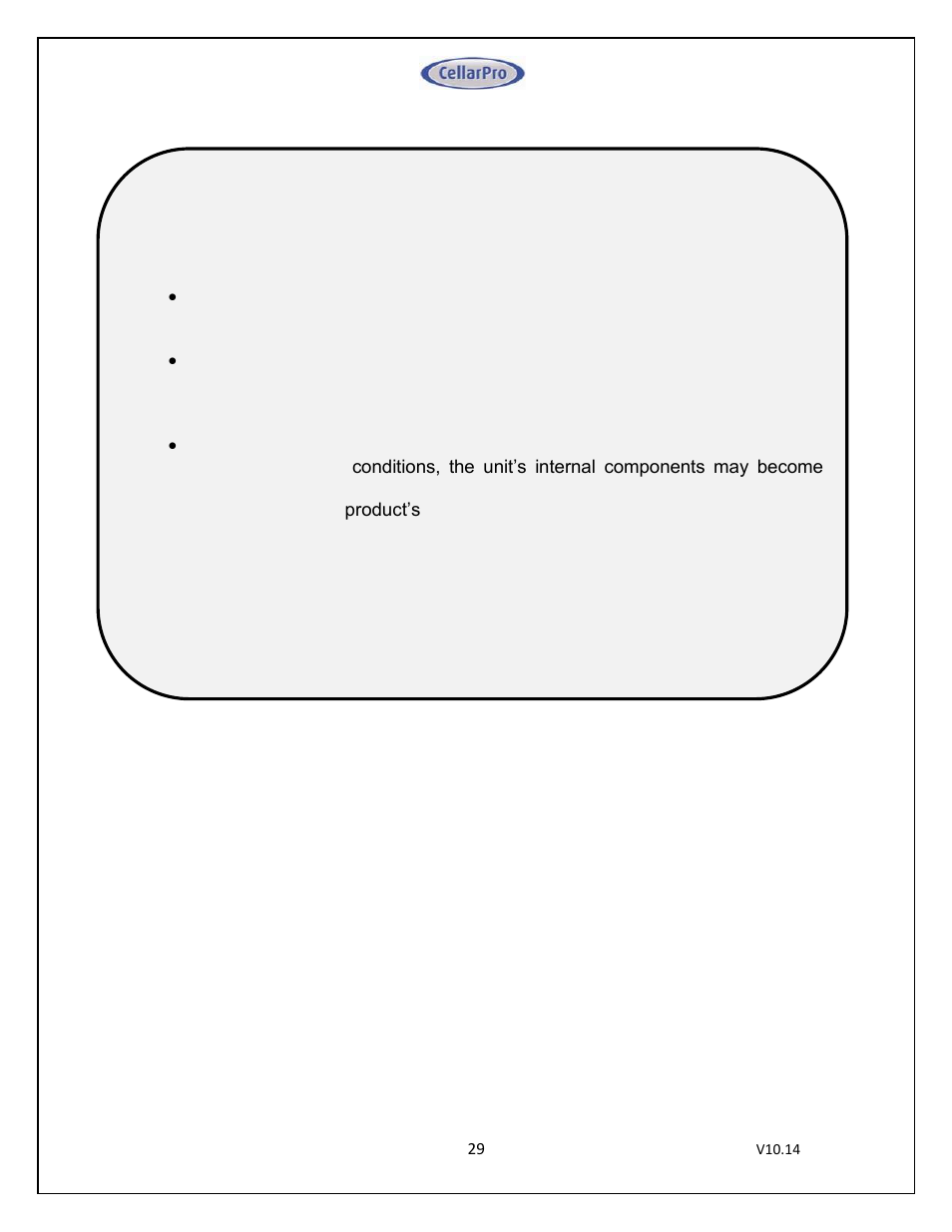 CellarPro 4000SWC SPLIT SYSTEM WATER COOLED, 7649 User Manual | Page 29 / 44