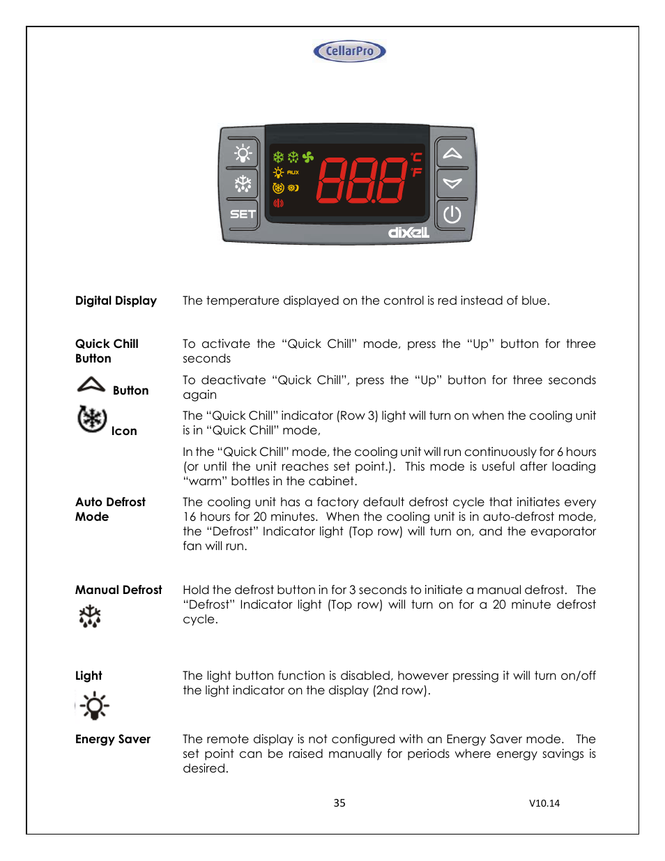 CellarPro 4000SWC SPLIT SYSTEM WATER COOLED, 7649 User Manual | Page 35 / 44