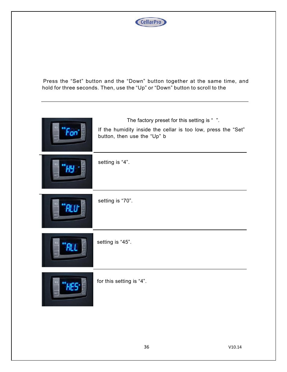 CellarPro 4000SWC SPLIT SYSTEM WATER COOLED, 7649 User Manual | Page 36 / 44