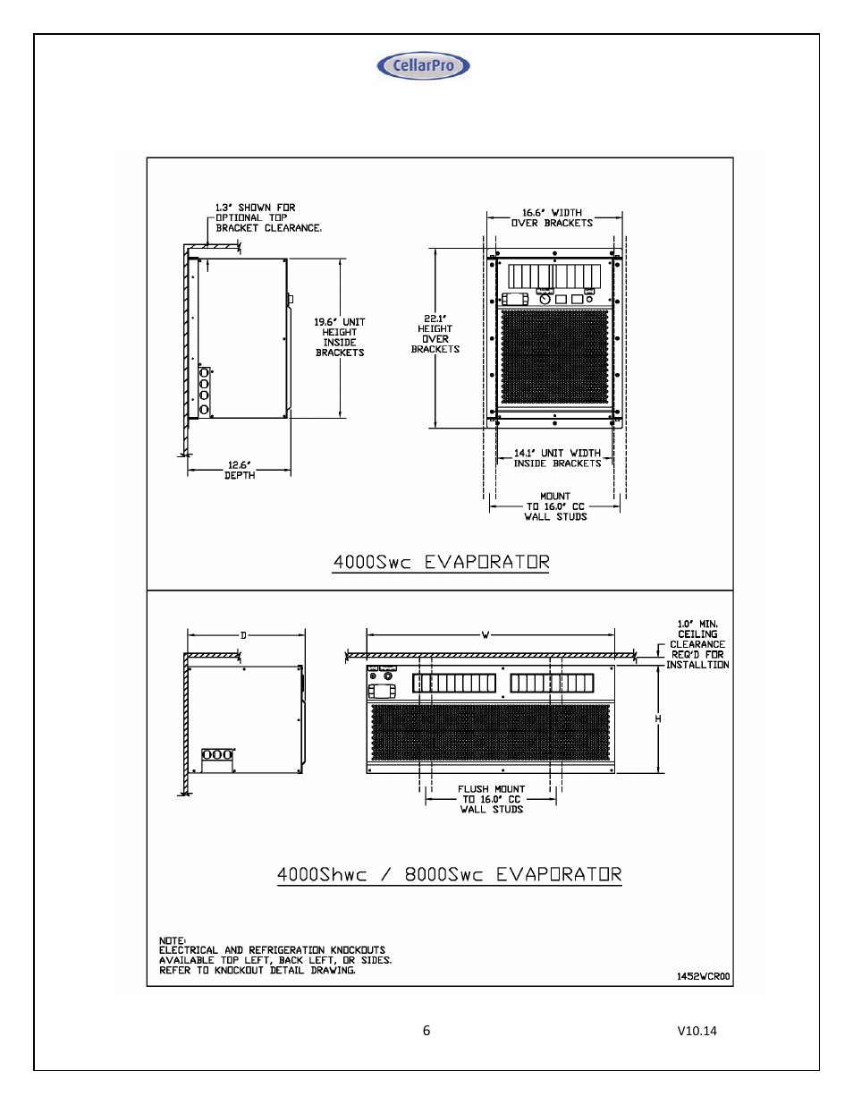 CellarPro 4000SWC SPLIT SYSTEM WATER COOLED, 7649 User Manual | Page 6 / 44