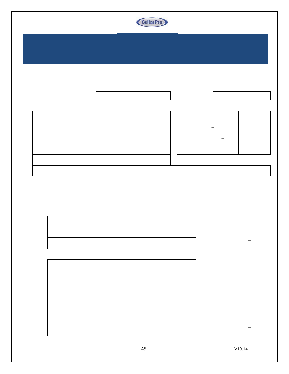 CellarPro MINI-SPLIT 3000S REFRIGERATION SYSTEM, 1713 User Manual | Page 45 / 45