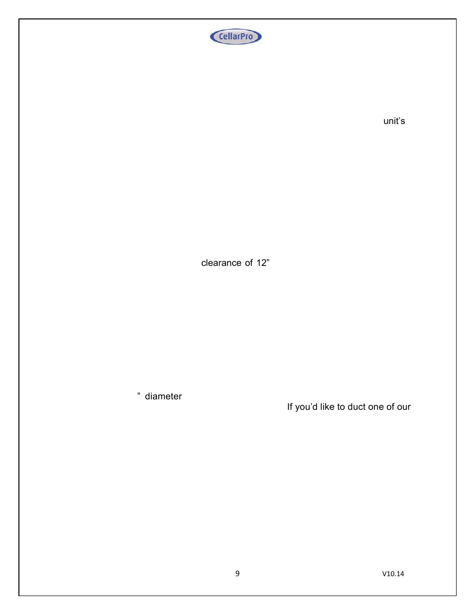 CellarPro MINI-SPLIT 3000S REFRIGERATION SYSTEM, 1713 User Manual | Page 9 / 45