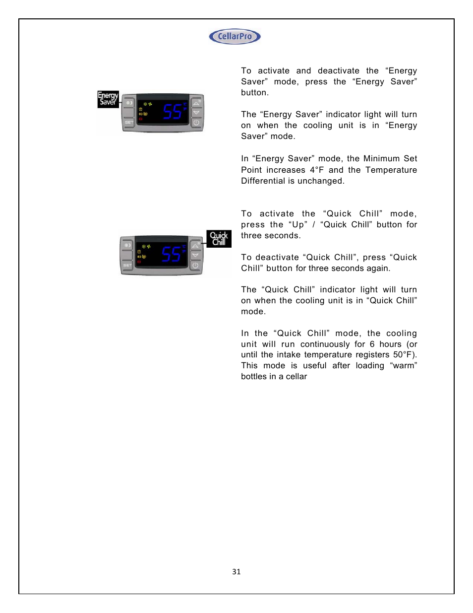CellarPro 4000SH HORIZONTAL SPLIT SYSTEM 220V 50/60HZ, 16270 User Manual | Page 31 / 39