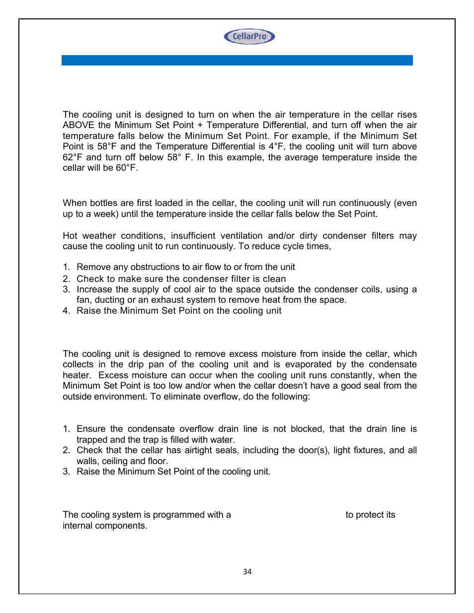CellarPro 4000SH HORIZONTAL SPLIT SYSTEM 220V 50/60HZ, 16270 User Manual | Page 34 / 39