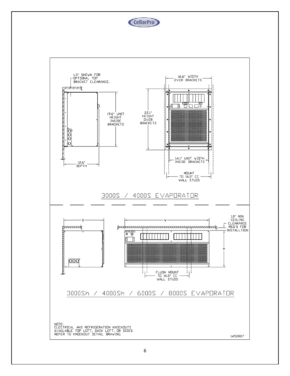 CellarPro 4000SH HORIZONTAL SPLIT SYSTEM 220V 50/60HZ, 16270 User Manual | Page 6 / 39