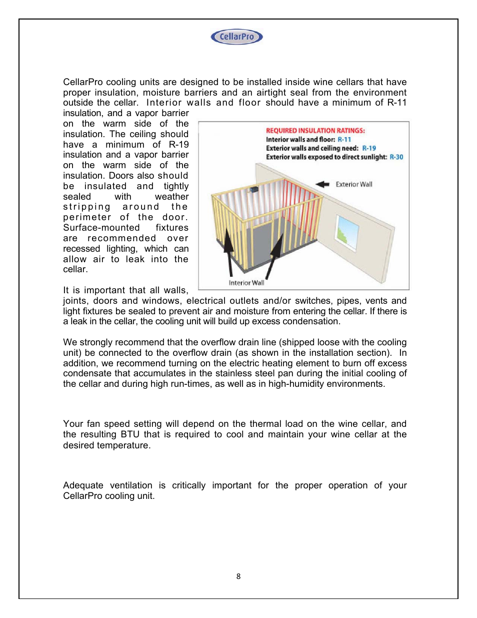 CellarPro 4000SH HORIZONTAL SPLIT SYSTEM 220V 50/60HZ, 16270 User Manual | Page 8 / 39