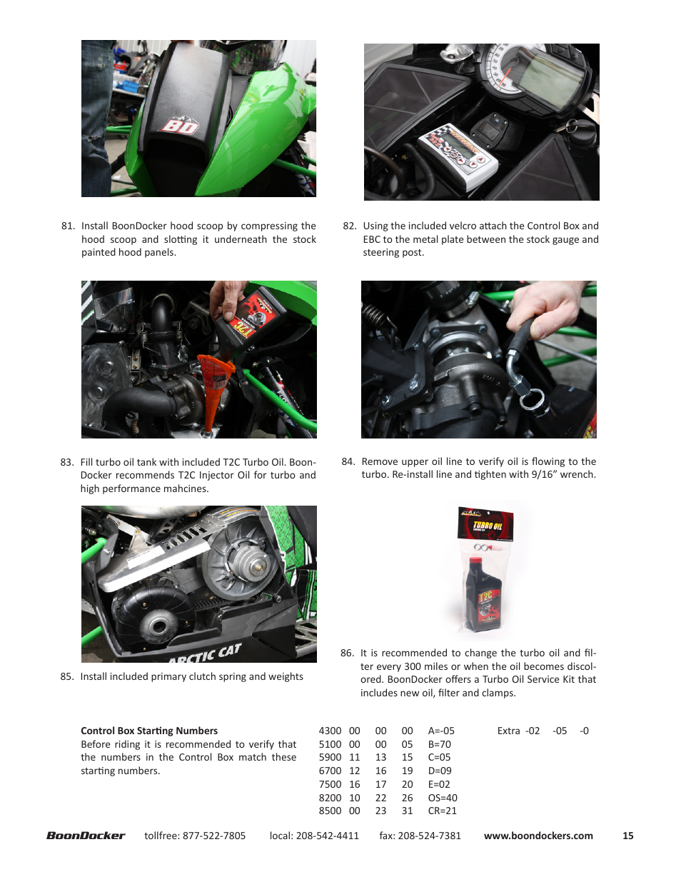BoonDocker ARCTIC CAT: 2012-14 ProClimb M8 Intercooled User Manual | Page 15 / 17