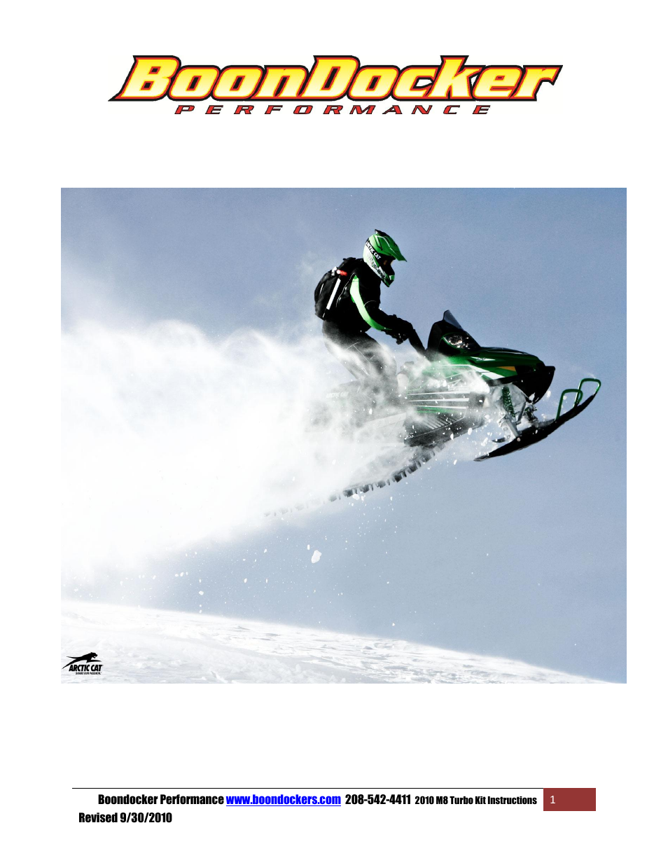 BoonDocker ARCTIC CAT: 2010-11 M8 Pump Gas User Manual | 18 pages