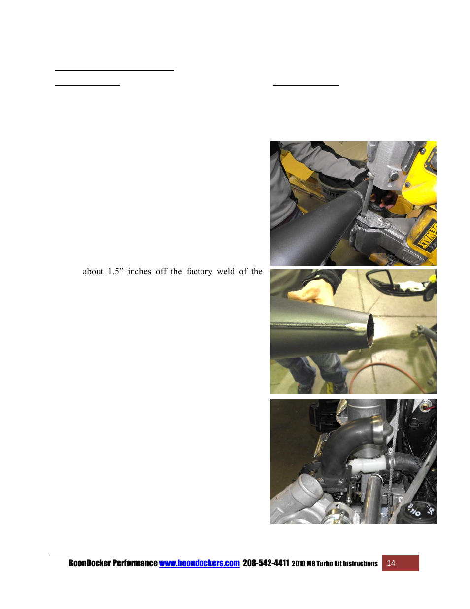 Step 9:exhaust pipe | BoonDocker ARCTIC CAT: 2010-11 M8 Pump Gas User Manual | Page 14 / 18