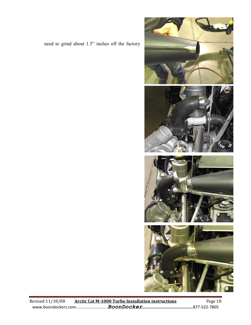 BoonDocker ARCTIC CAT: M1000 Race Gas User Manual | Page 18 / 25