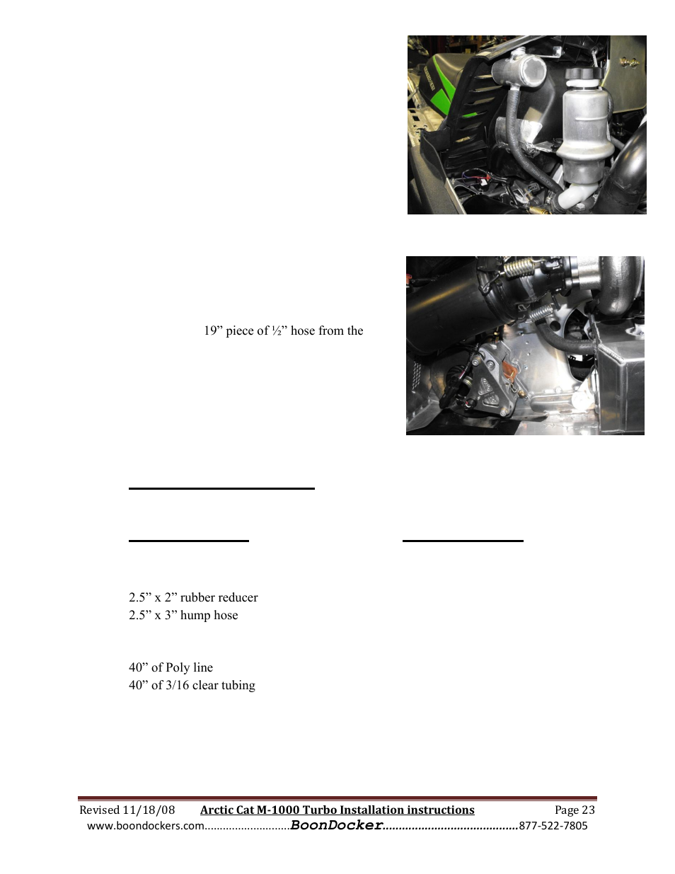 Step: 15 charge tube parts needed: tools needed | BoonDocker ARCTIC CAT: M1000 Race Gas User Manual | Page 23 / 25