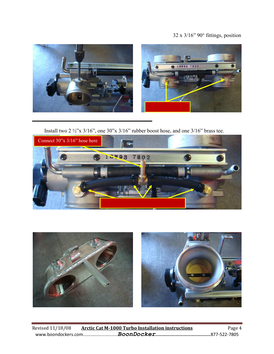 Step 2: (continued) throttle bodies | BoonDocker ARCTIC CAT: M1000 Race Gas User Manual | Page 4 / 25