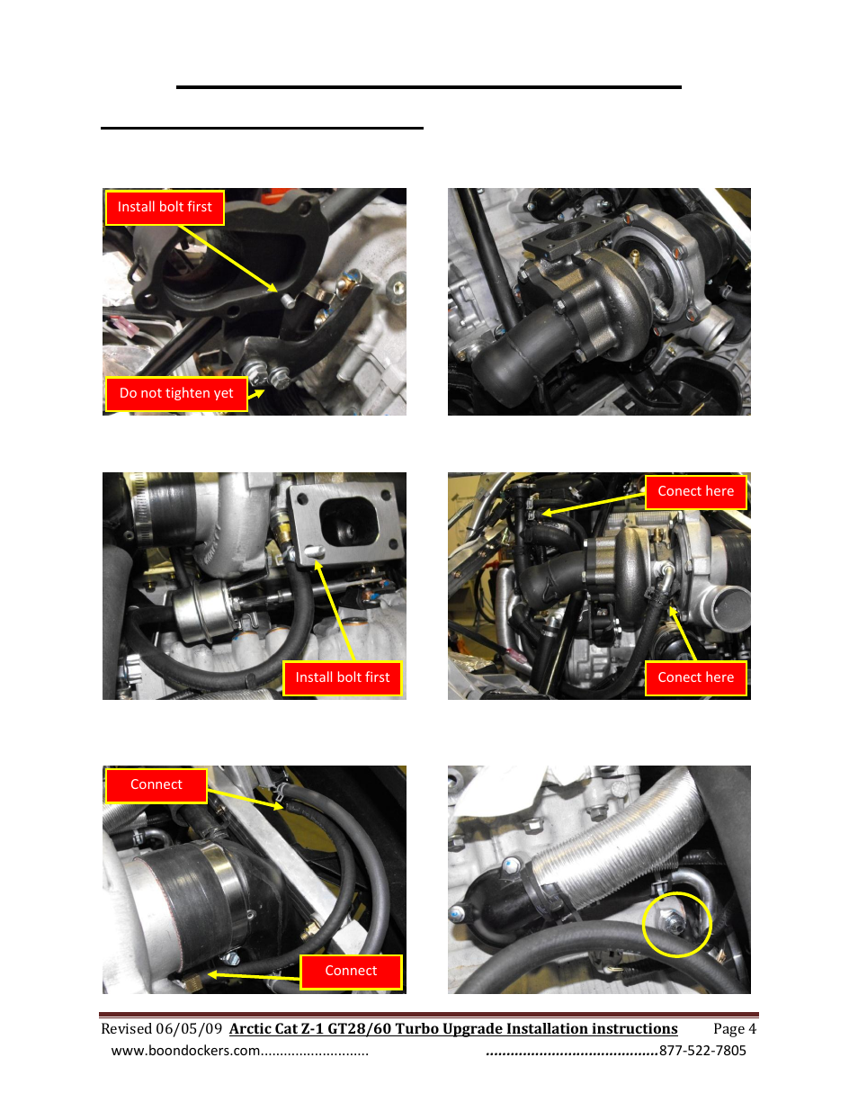 Step 3: install turbo charger | BoonDocker ARCTIC CAT: Z1 Turbo Upgrade User Manual | Page 4 / 8