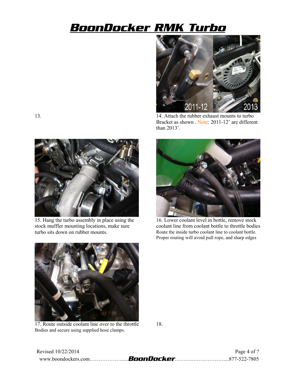 BoonDocker POLARIS: 2011-14 PRO RMK 800 Intercooled User Manual | Page 4 / 12