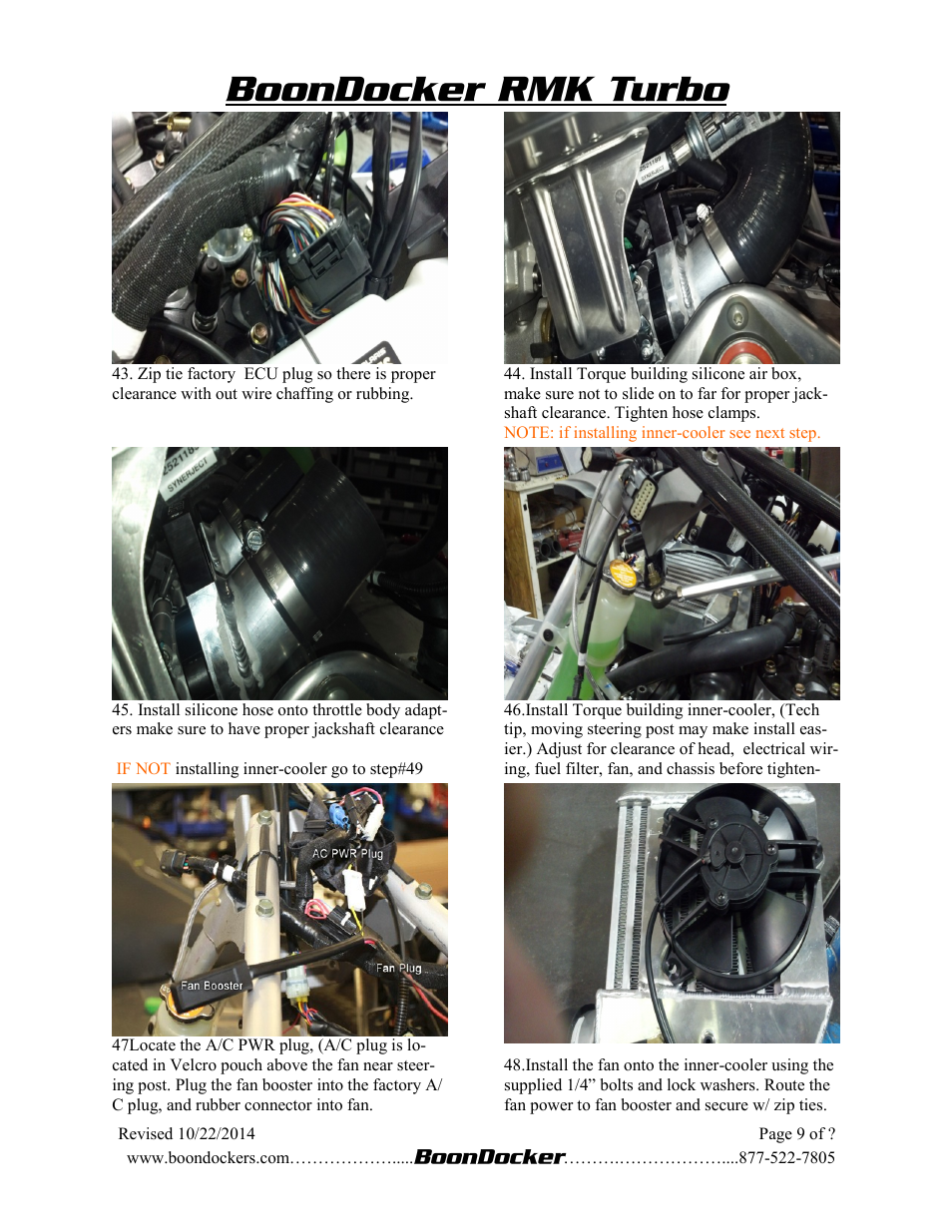 BoonDocker POLARIS: 2011-14 PRO RMK 800 Intercooled User Manual | Page 9 / 12