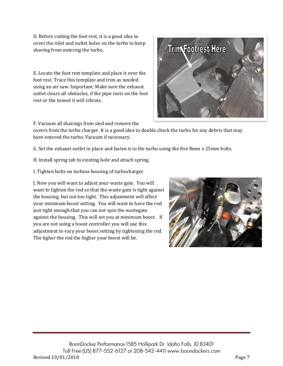 BoonDocker POLARIS: 2007-10 Dragon Pump Gas User Manual | Page 7 / 19