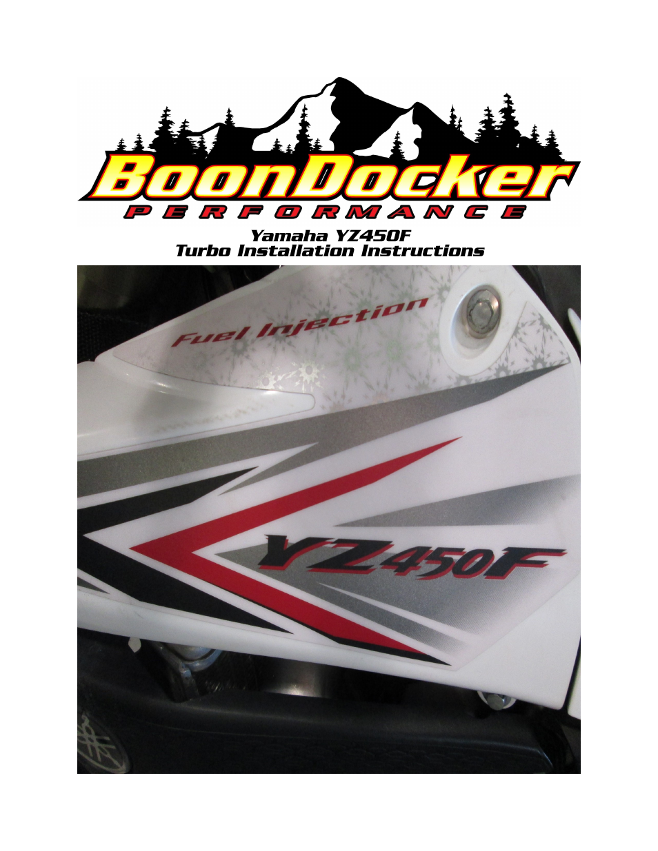 BoonDocker YAMAHA YZ-F: YZ450F User Manual | 6 pages