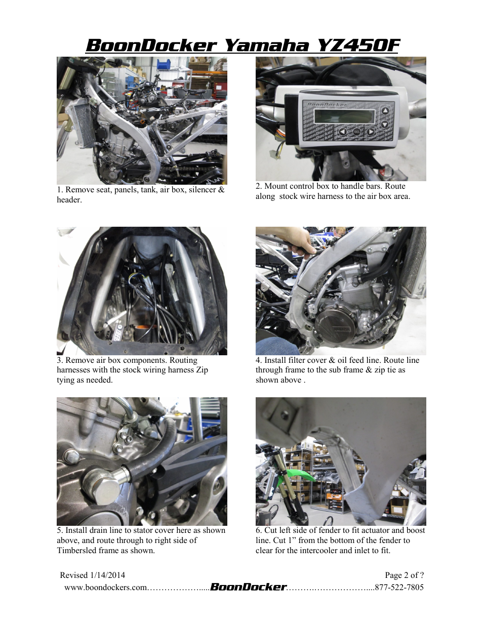 BoonDocker YAMAHA YZ-F: YZ450F User Manual | Page 2 / 6