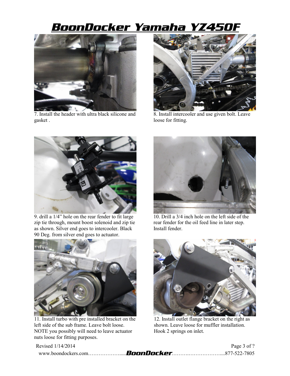 BoonDocker YAMAHA YZ-F: YZ450F User Manual | Page 3 / 6