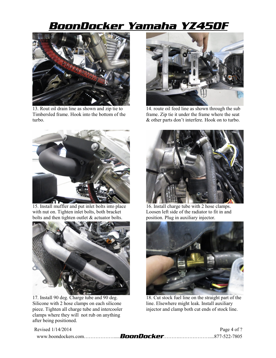 BoonDocker YAMAHA YZ-F: YZ450F User Manual | Page 4 / 6
