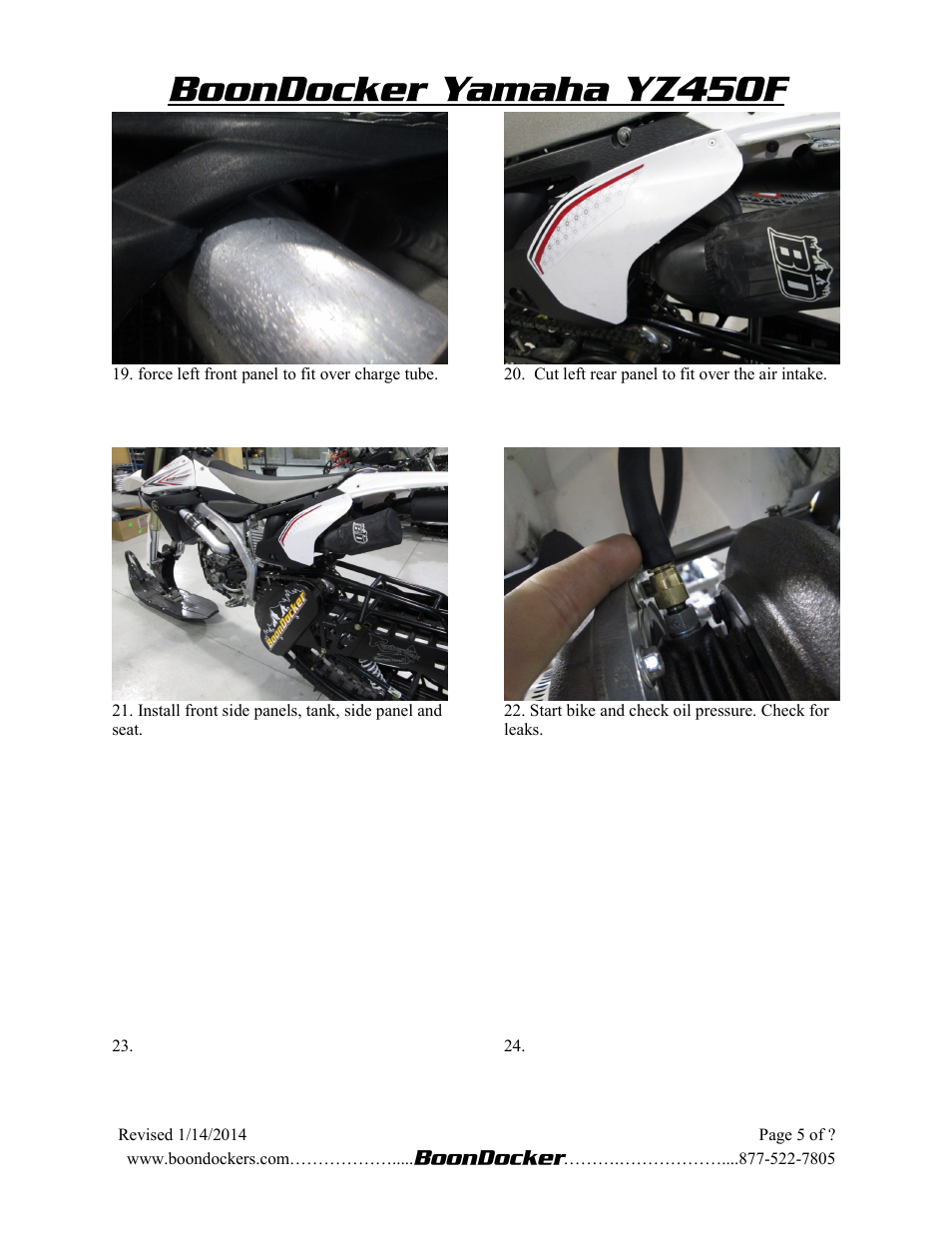BoonDocker YAMAHA YZ-F: YZ450F User Manual | Page 5 / 6