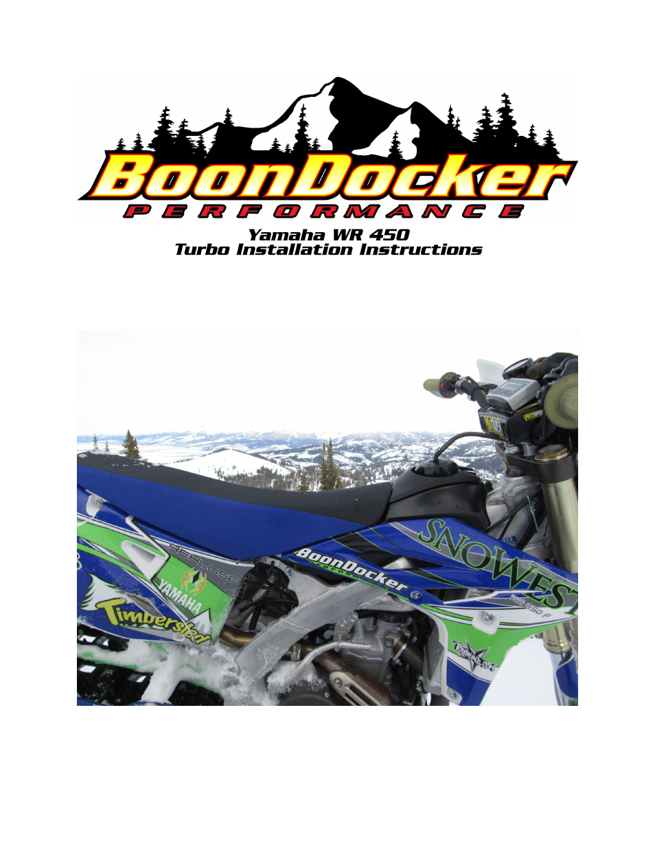 BoonDocker YAMAHA WR-F: WR450F User Manual | 6 pages
