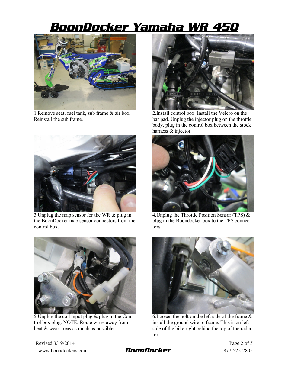 BoonDocker YAMAHA WR-F: WR450F User Manual | Page 2 / 6
