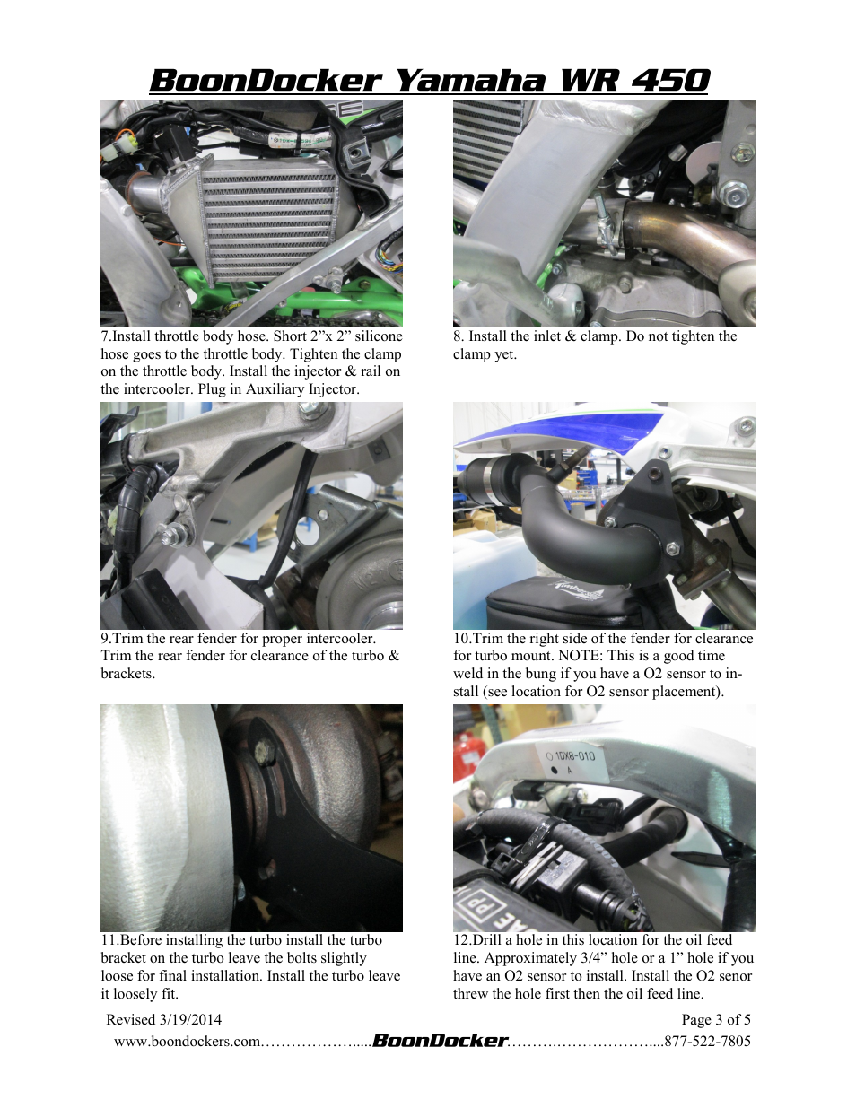 BoonDocker YAMAHA WR-F: WR450F User Manual | Page 3 / 6