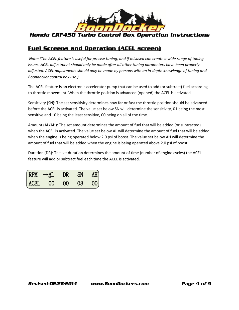 BoonDocker HONDA CRF: 450 Box Operation User Manual | Page 4 / 9