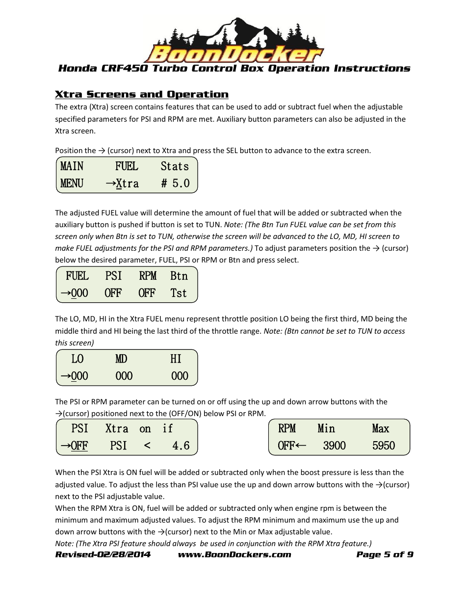 BoonDocker HONDA CRF: 450 Box Operation User Manual | Page 5 / 9