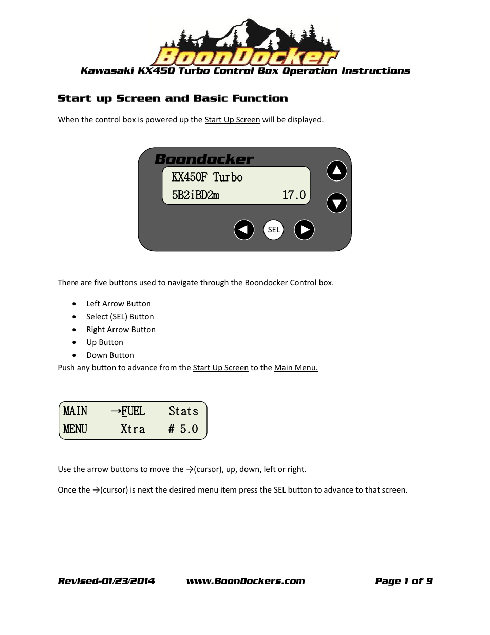BoonDocker KAWASAKI KX: 450 Box Operation User Manual | 9 pages