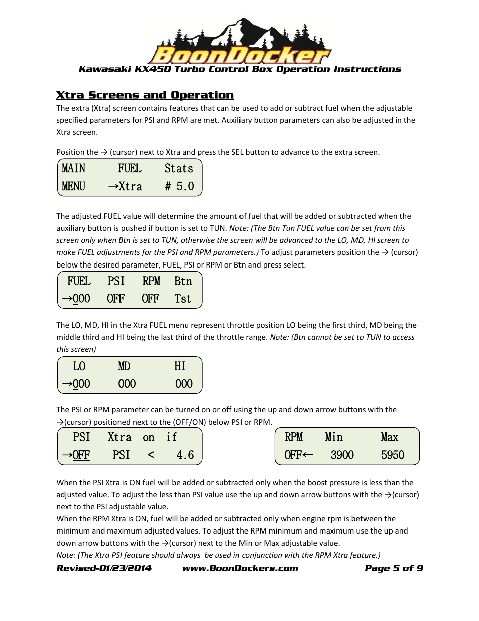 BoonDocker KAWASAKI KX: 450 Box Operation User Manual | Page 5 / 9