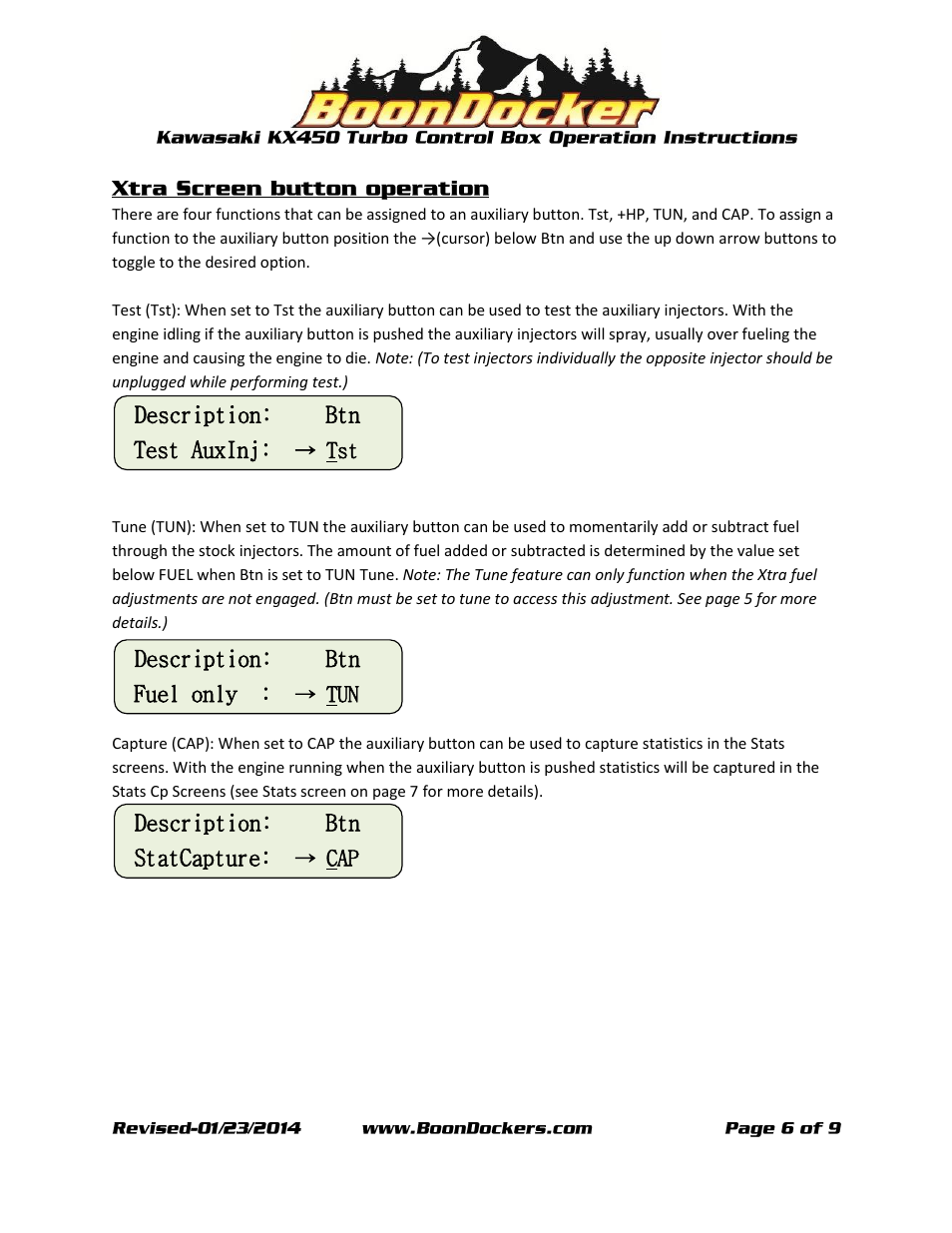 BoonDocker KAWASAKI KX: 450 Box Operation User Manual | Page 6 / 9