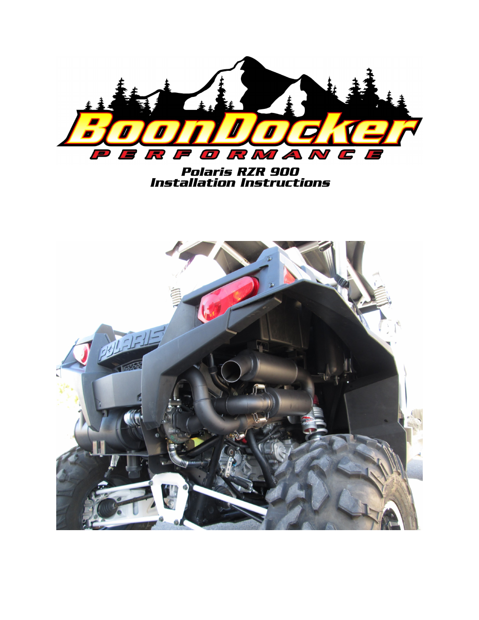 BoonDocker POLARIS RZR XP 900 Turbo System User Manual | 14 pages