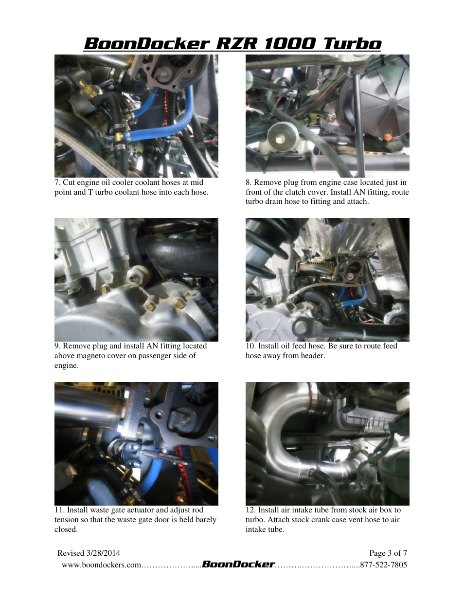 Boondocker rzr 1000 turbo | BoonDocker POLARIS RZR XP 1000 Turbo System User Manual | Page 3 / 7