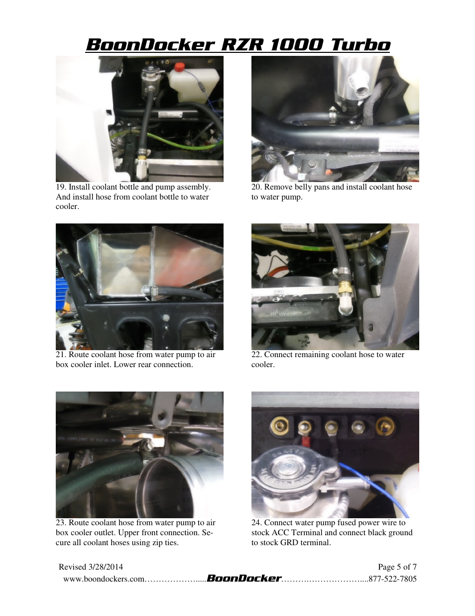 Boondocker rzr 1000 turbo | BoonDocker POLARIS RZR XP 1000 Turbo System User Manual | Page 5 / 7