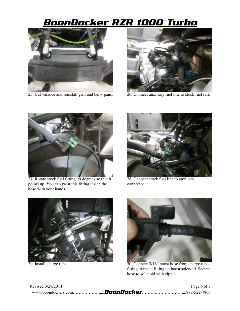 Boondocker rzr 1000 turbo | BoonDocker POLARIS RZR XP 1000 Turbo System User Manual | Page 6 / 7