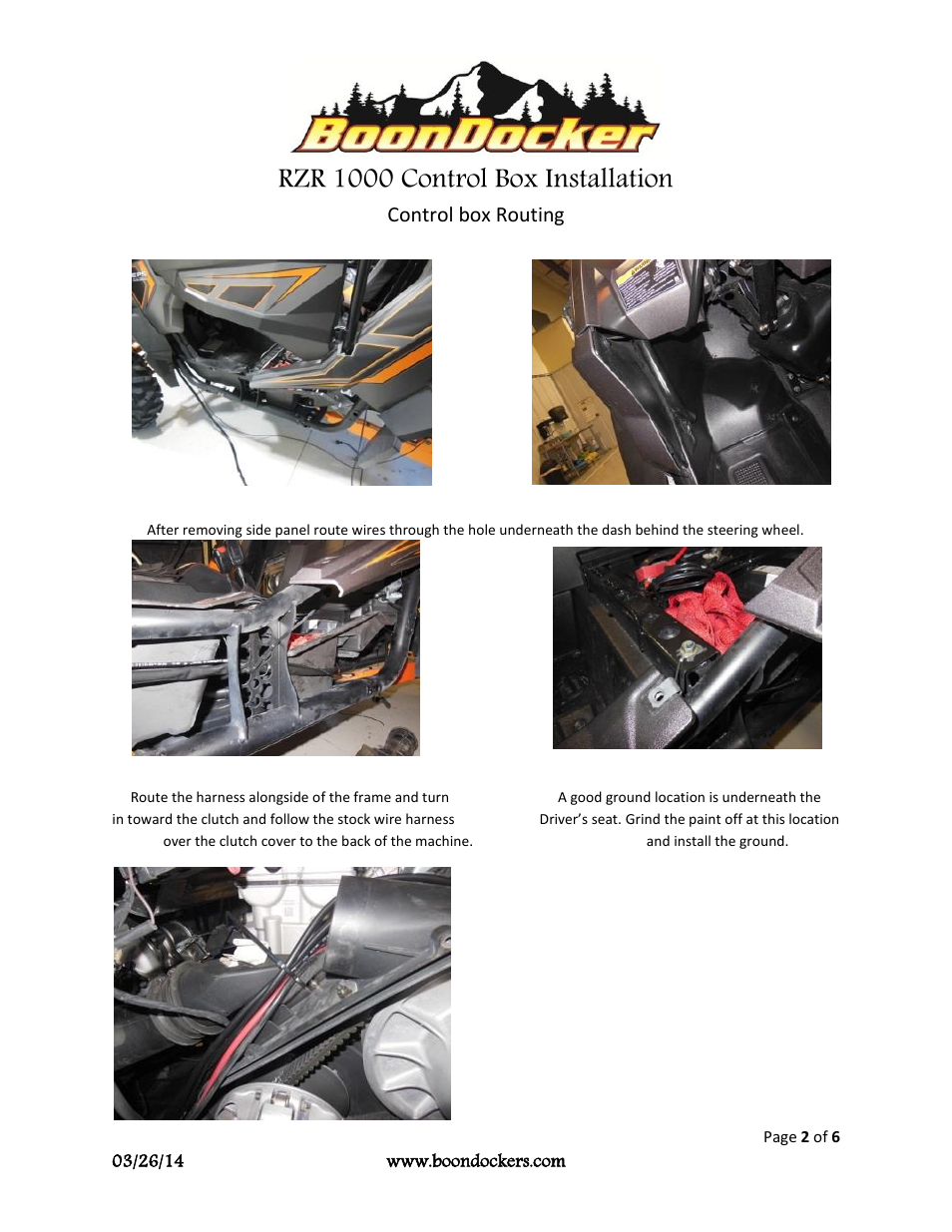 Rzr 1000 control box installation | BoonDocker POLARIS RZR XP 1000 Control Box Install User Manual | Page 2 / 6