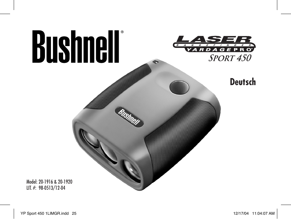 Deutsch | Bushnell YP SPORT 450 20-1920 User Manual | Page 27 / 52
