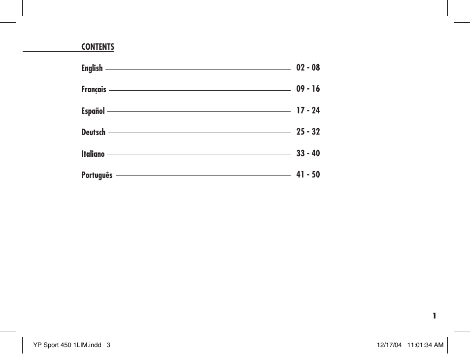 Bushnell YP SPORT 450 20-1920 User Manual | Page 3 / 52