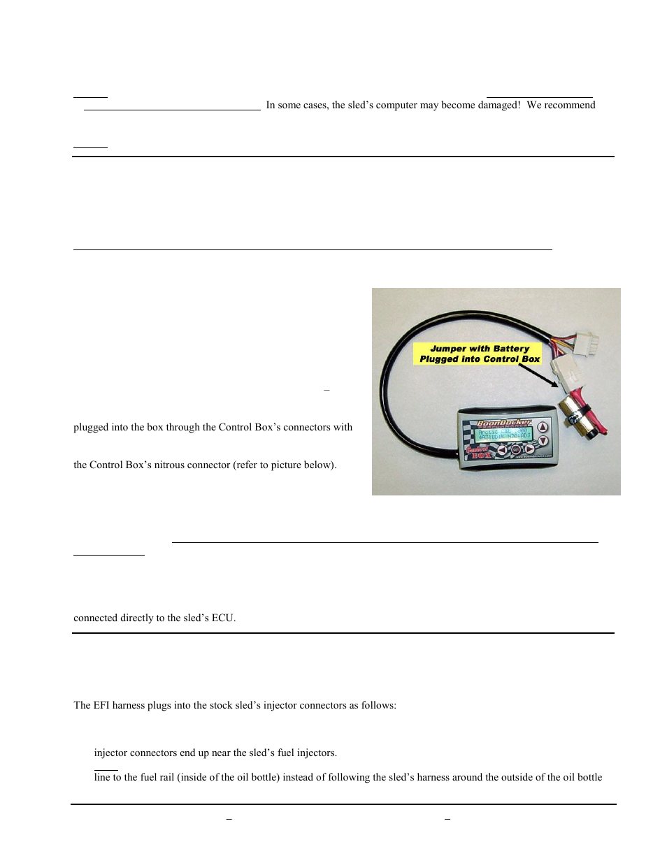 Ii. control box harness connectors, Iii. battery / jumper connector, Iv. efi wiring harness | BoonDocker ARCTIC CAT: 800/1000 Turbo 3D User Manual | Page 3 / 14