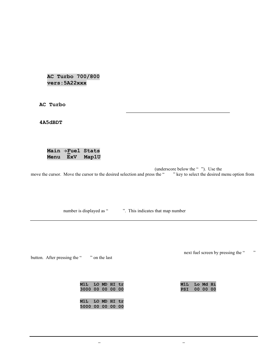 Vii. control box menus, Fuel adjust menus | BoonDocker ARCTIC CAT: 700/800 Turbo User Manual | Page 5 / 15