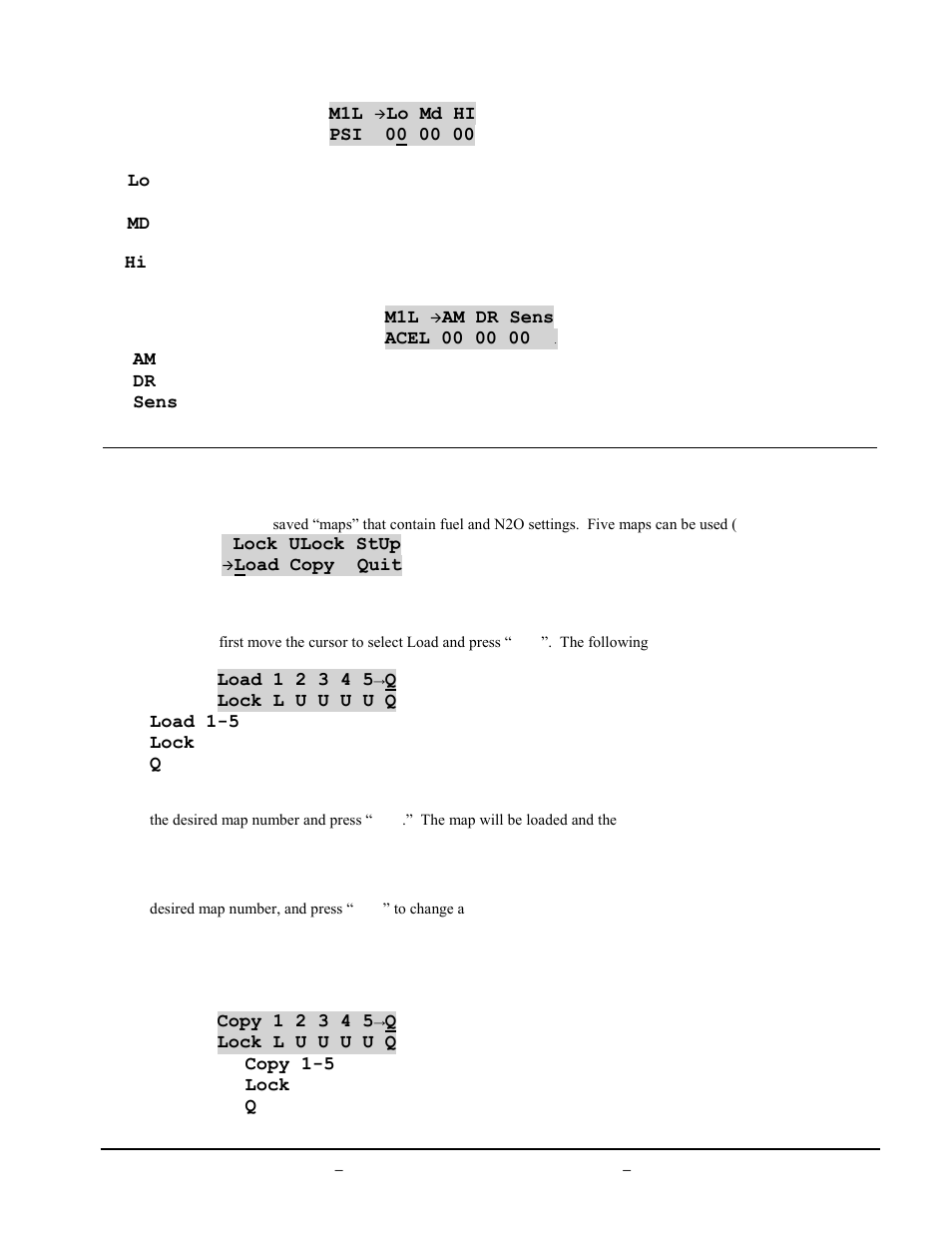 Map / setup menus | BoonDocker ARCTIC CAT: 700/800 Turbo User Manual | Page 7 / 15