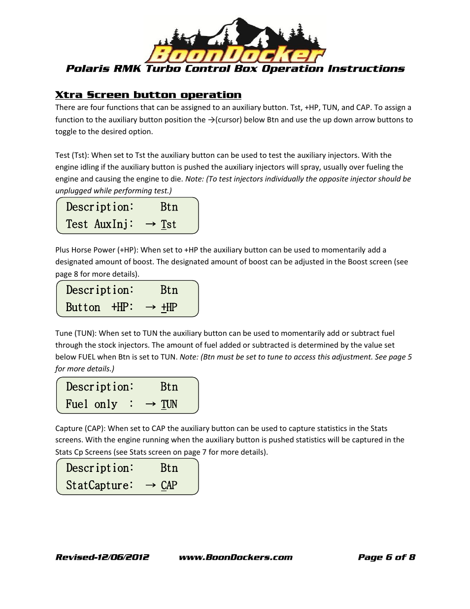 BoonDocker POLARIS: 2011-14 PRO 800 Turbo w/ EBC User Manual | Page 6 / 8