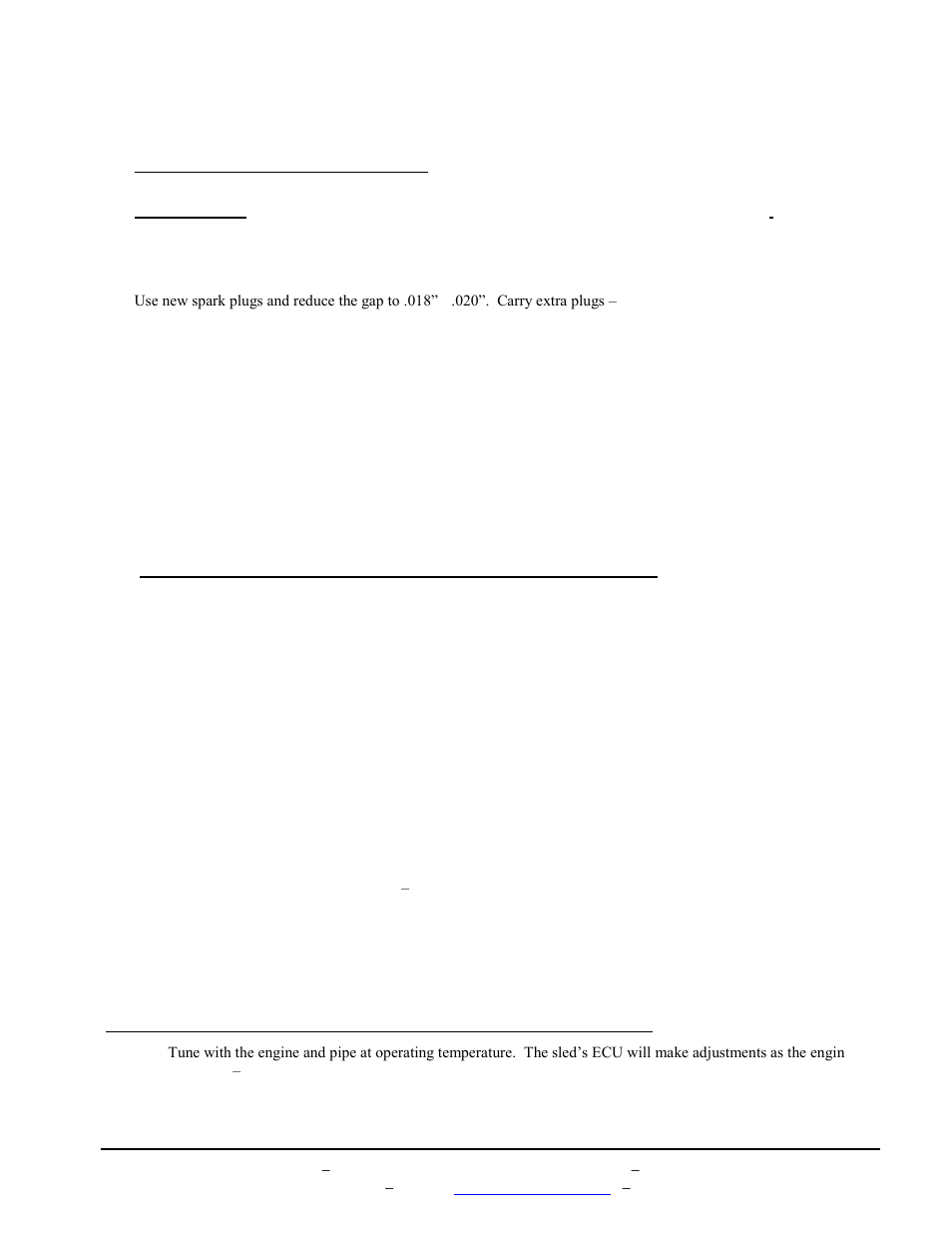 Vi. turbo efi tuning, Fuel requirements, Spark plug gap | Recommended control box settings, Boost controller, Tuning instruments, Tuning tips | BoonDocker POLARIS: 11-12 PRO 800 Turbo 3D Tuning User Manual | Page 11 / 14