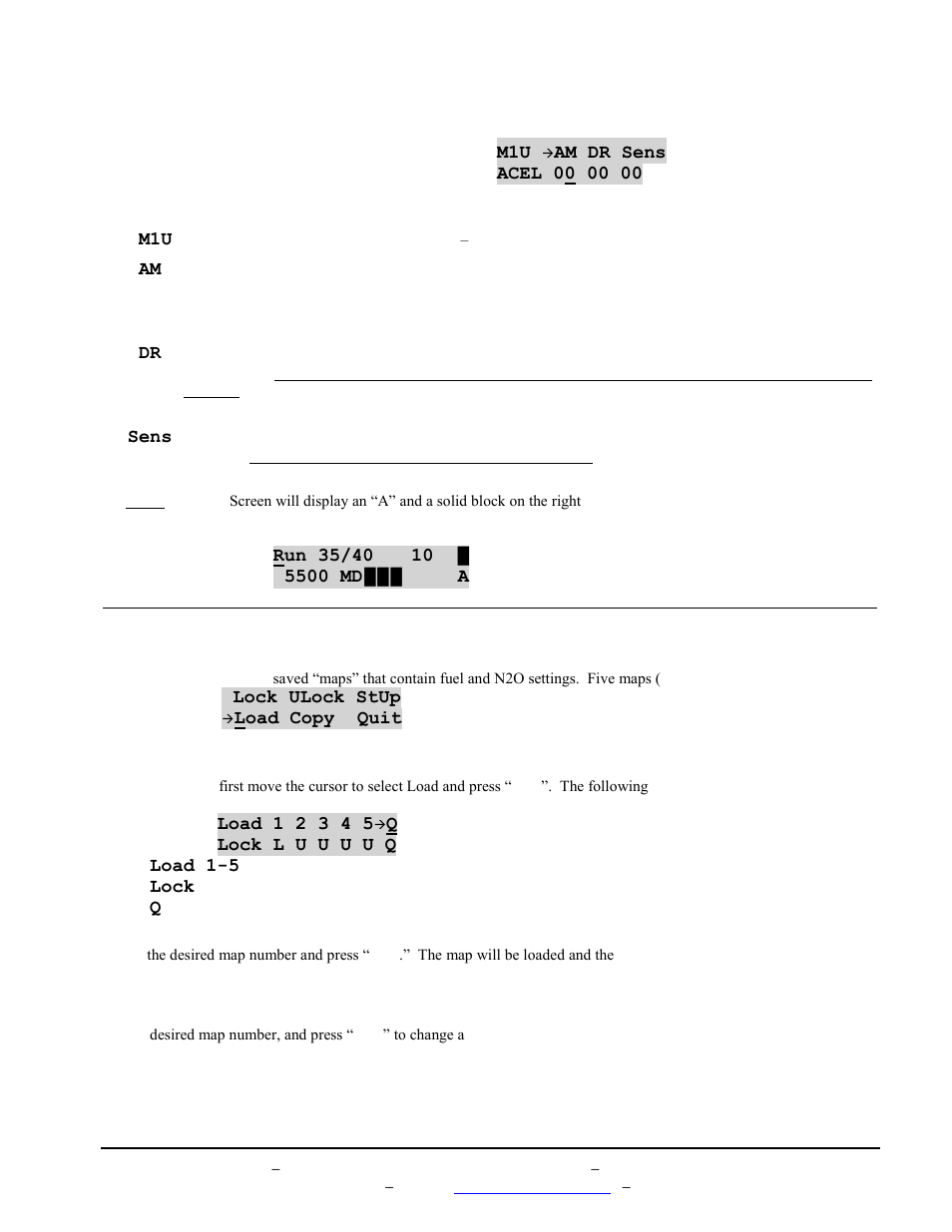 3 fuel screen (acel adjustment), Map menus | BoonDocker POLARIS: 700/800 IQ Dragon Universal User Manual | Page 7 / 14