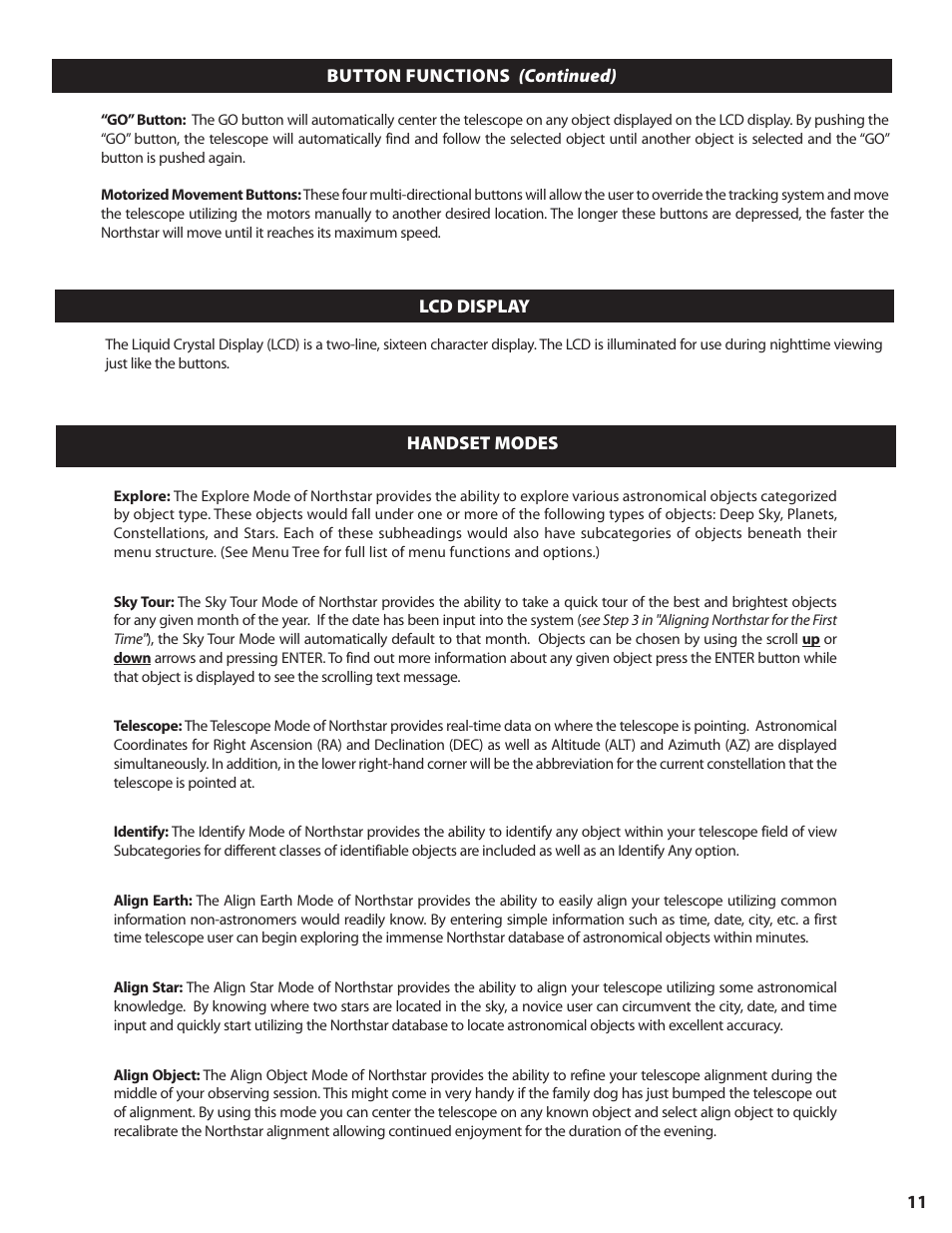 Bushnell NORTH STAR GOTO 78-8840 User Manual | Page 11 / 136